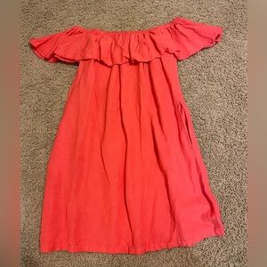Tommy Bahama Off the Shoulder Coral Sun Dress XS